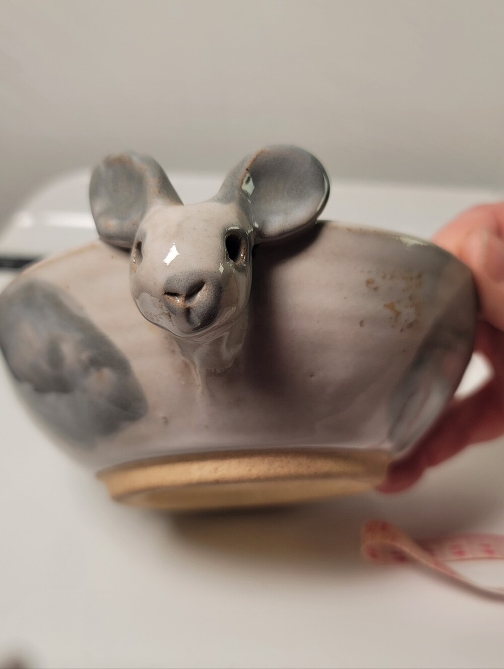 Artesian Handcrafted 3D Rabbit Pottery Bowl. Stamped.